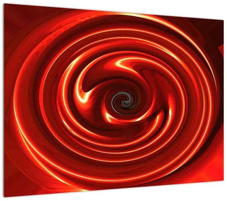 Abstrakcyjny obraz - czerwona spirala (70x50 cm)