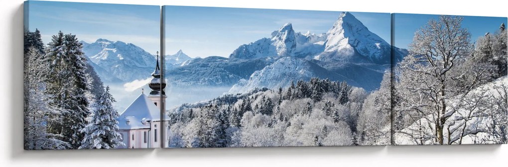 Obraz - Zaśnieżony krajobraz (170x50 cm)