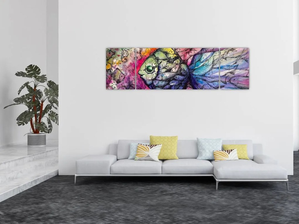 Obraz - Kolorowa rybka (170x50 cm)