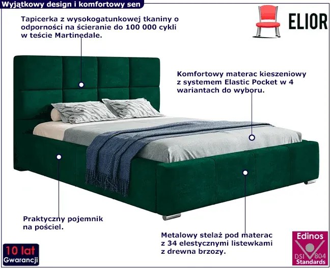 Dwuosobowe łóżko z pojemnikiem 180x200 Tri 3X - 36 kolorów
