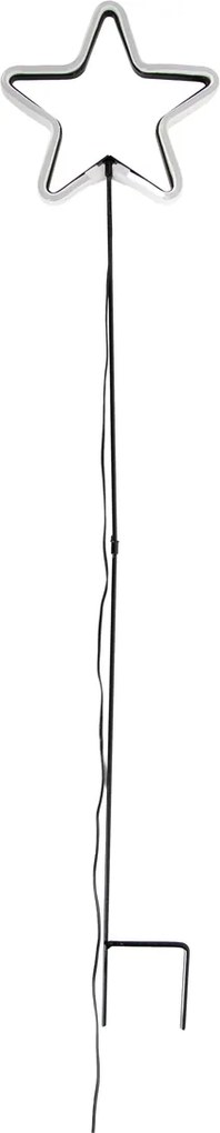 Świąteczny neonowy reflektor gruntowy Żółta Gwiazda z LED i Timerem IP44 - Fura