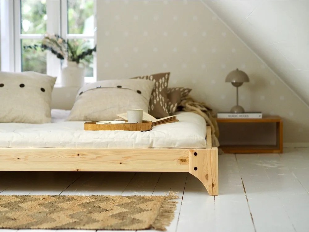 Łóżko dwuosobowe z drewna sosnowego ze stelażem 180x200 cm Elan – Karup Design