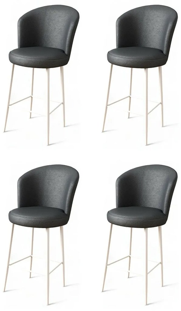 Zestaw krzeseł barowych Uras Anthracite and White,4 szt., 4 szt.