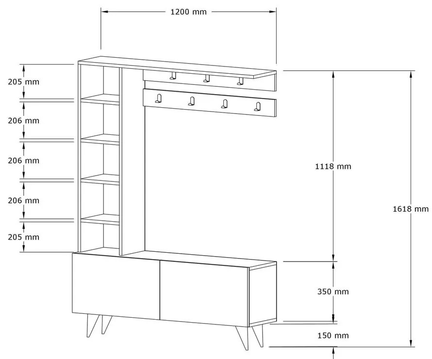 Biały zestaw do przedpokoju Bahar – Kalune Design