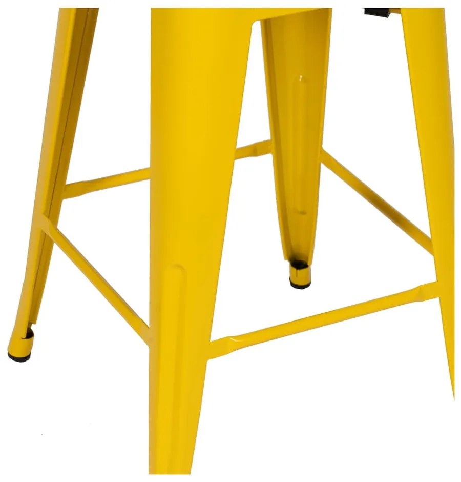 Żółte metalowe hokery zestaw 2 szt. (wysokość siedziska 61 cm) – Ixia
