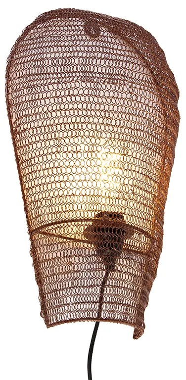 Orientalna lampa ścienna brązowa 45 cm - NidumKolonialny Oswietlenie wewnetrzne