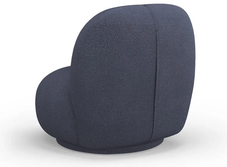 Ciemnoniebieski fotel z materiału bouclé Chuck – Micadoni Home