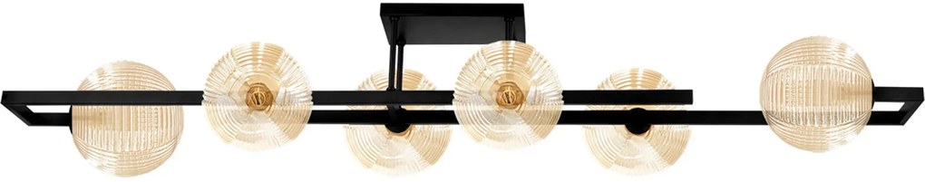 Szeroka lampa sufitowa czarno-beżowa F9-S55