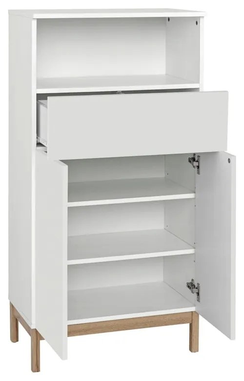 Biała wysoka szafka łazienkowa 60x121 cm Mirza – Støraa