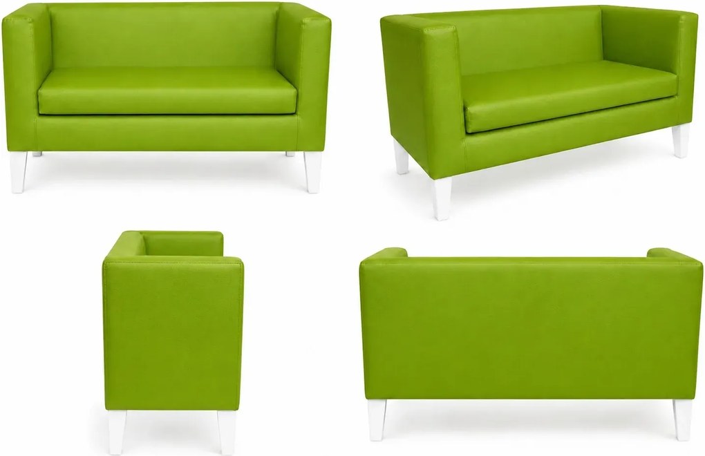 Sofa Monaco : Kolor nogi - Biała, Kolor tkaniny - EKO-SKÓRA - 5D, Typ tkaniny - Eko-skóra , Wysokość nogi - 20 cm