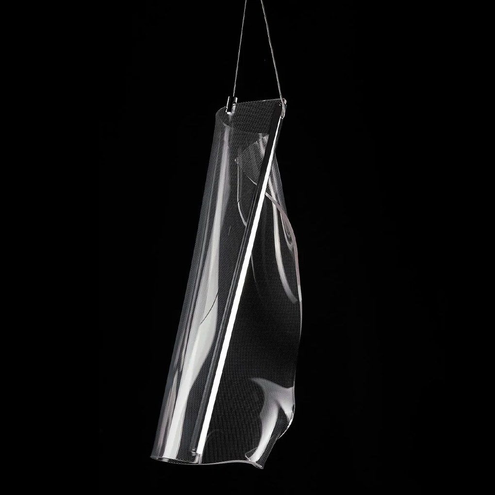Wisząca lampa z transparentnym kloszem Cortina No.1 chrom