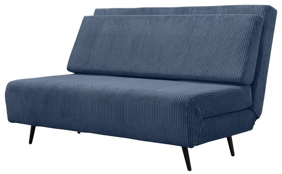 Niebieska sztruksowa rozkładana sofa 140 cm Mallory – Støraa