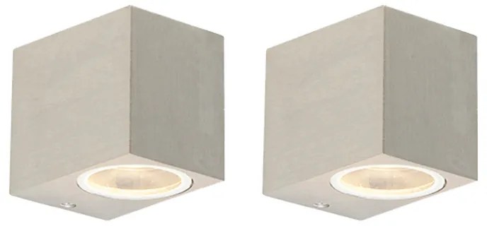 Zewnetrzna Zestaw 2 Nowoczesnych lamp ściennych aluminiowych IP44 - BalenoDesignerski Oswietlenie zewnetrzne