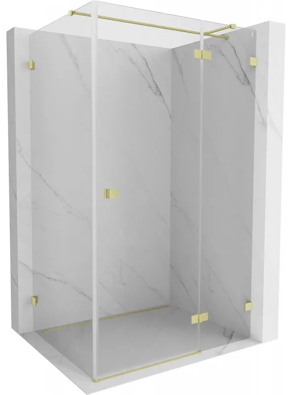 Mexen Lunar T kabina prysznicowa uchylna prawa 120 x 100 cm, transparent, złota szczotkowana - 834T-120-100-55-00-P