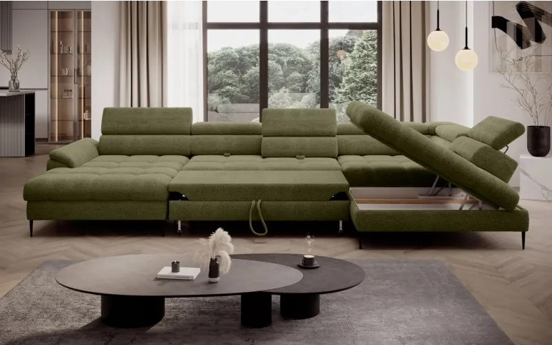 Narożnik EMPOLI XL w układzie U z funkcją spania WERSAL