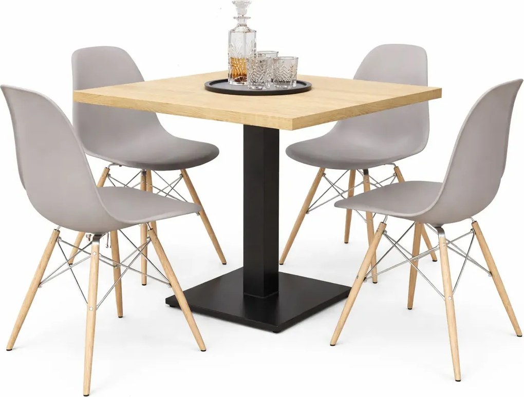 Kwadratowy stół + 4 krzesła do kuchni A5-A84