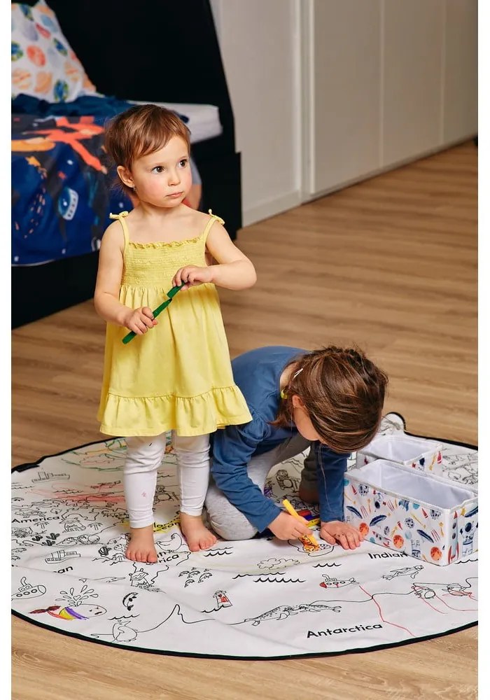 Zestaw dywanu do kolorowania i mazaków do tkanin Butter Kings Colouring World, ø 130 cm