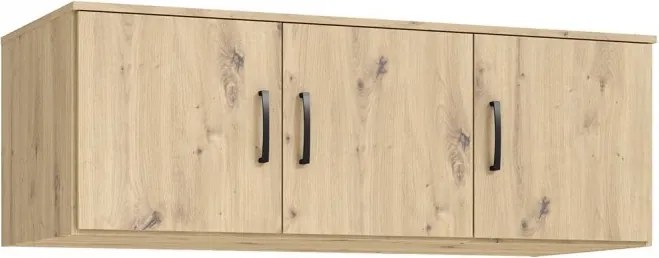 Trzydrzwiowa szafa z szufladami i lustrem Niko 82-D78 dąb Artisan