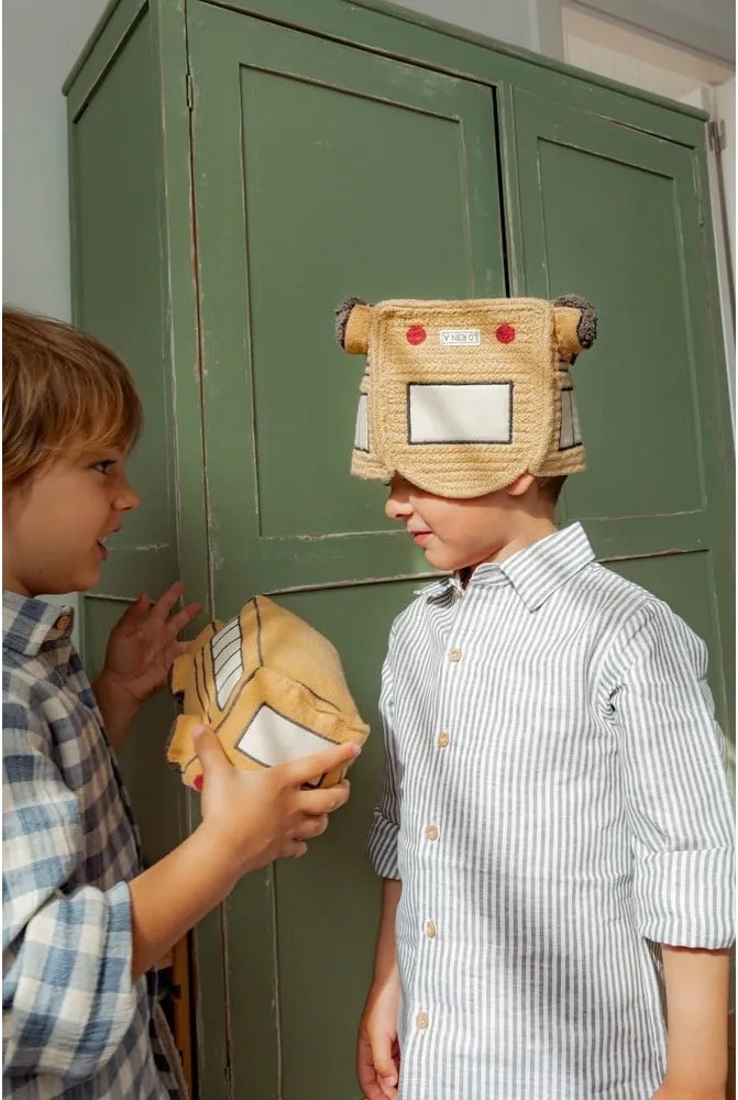 Tekstylny dziecięcy kosz na zabawki w kolorze ochry 22x19x15 cm School Bus – Lorena Canals