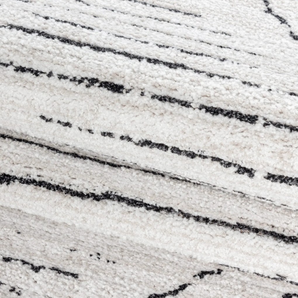 Dywan poliestrowy Berber geometria kremowy 240 cm x 340 cm