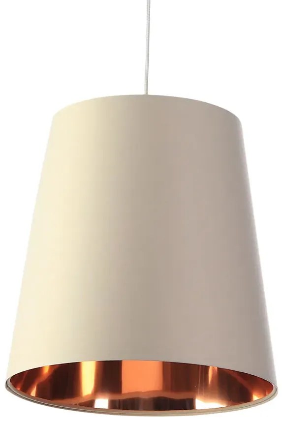 Kremowa lampa wisząca z abażurem rose gold - S405-Arva