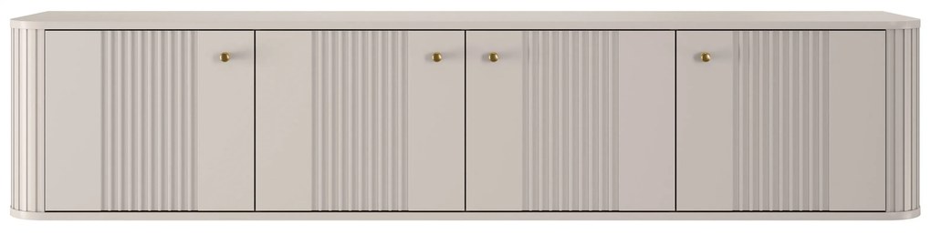 Szafka RTV wisząca Vesper 4D 187 cm - kaszmir / złote uchwyty