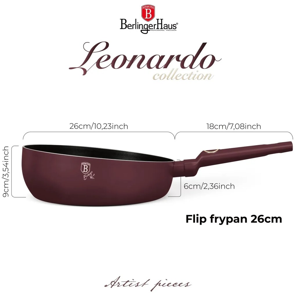 BerlingerHaus Patelnia z pokrywką Leonardo 26 cm