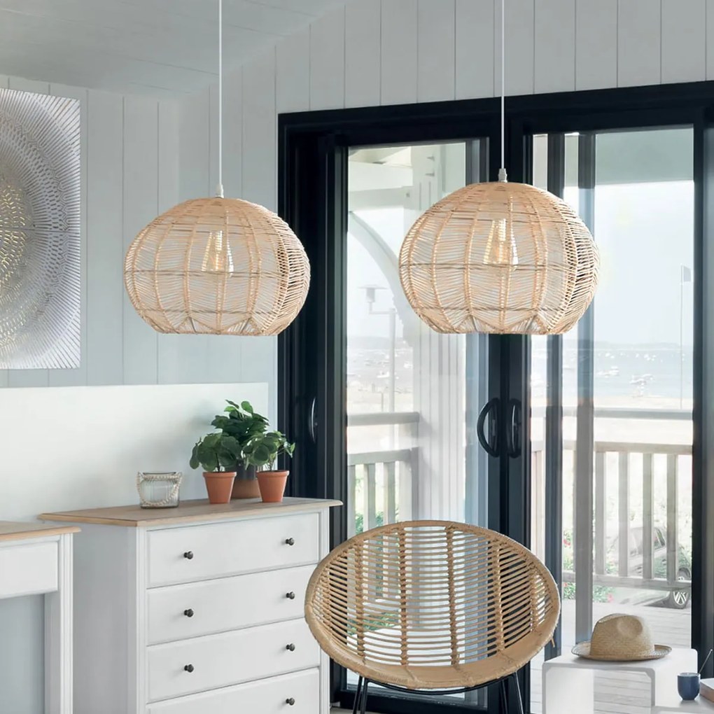 Lampa rattanowa nad stół KITA, Ø 38 cm