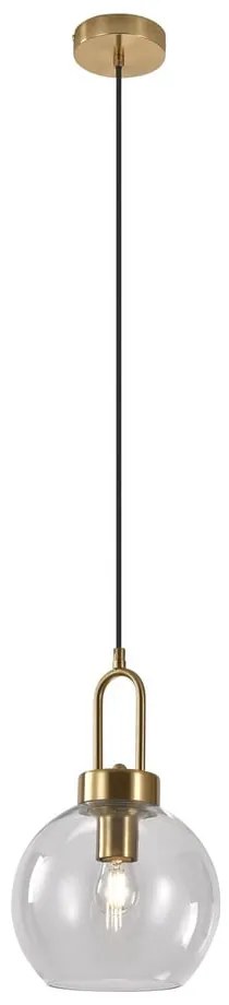 Lampa wisząca w kolorze mosiądzu ze szklanym kloszem ø 20 cm Luton – House Nordic