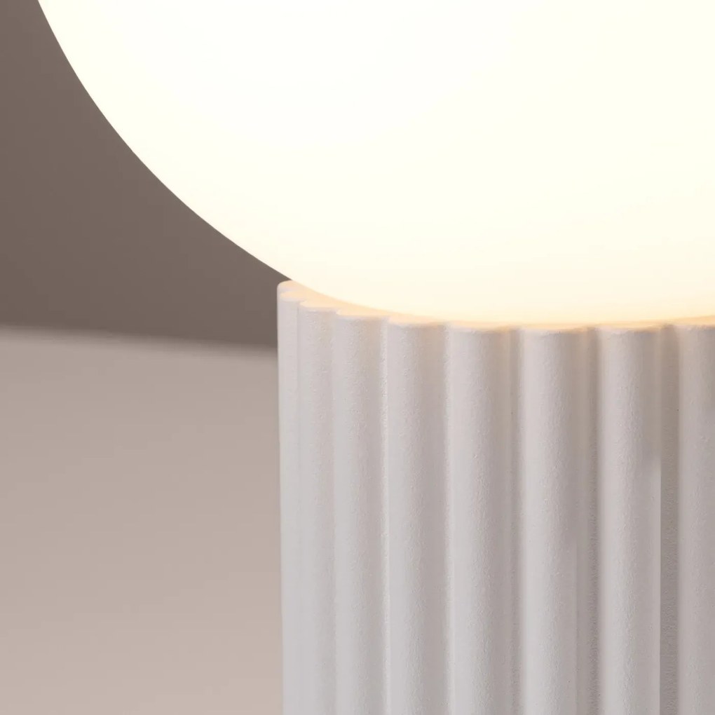 Lampa biurkowa HALO biała ryflowana SOLLUX LIGHTING