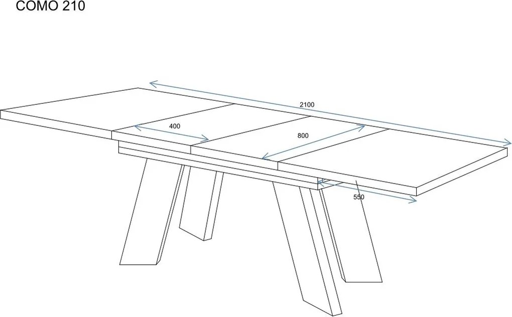 Stół Como rozkładany od 130 do 210 cm kaszmir