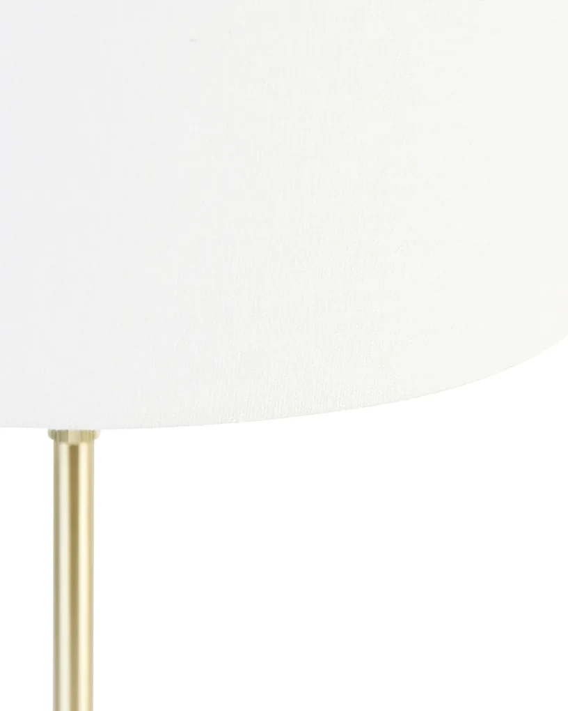 Lampa stołowa złota regulowana z białym kloszem 35 cm - ParteDesignerski Oswietlenie wewnetrzne