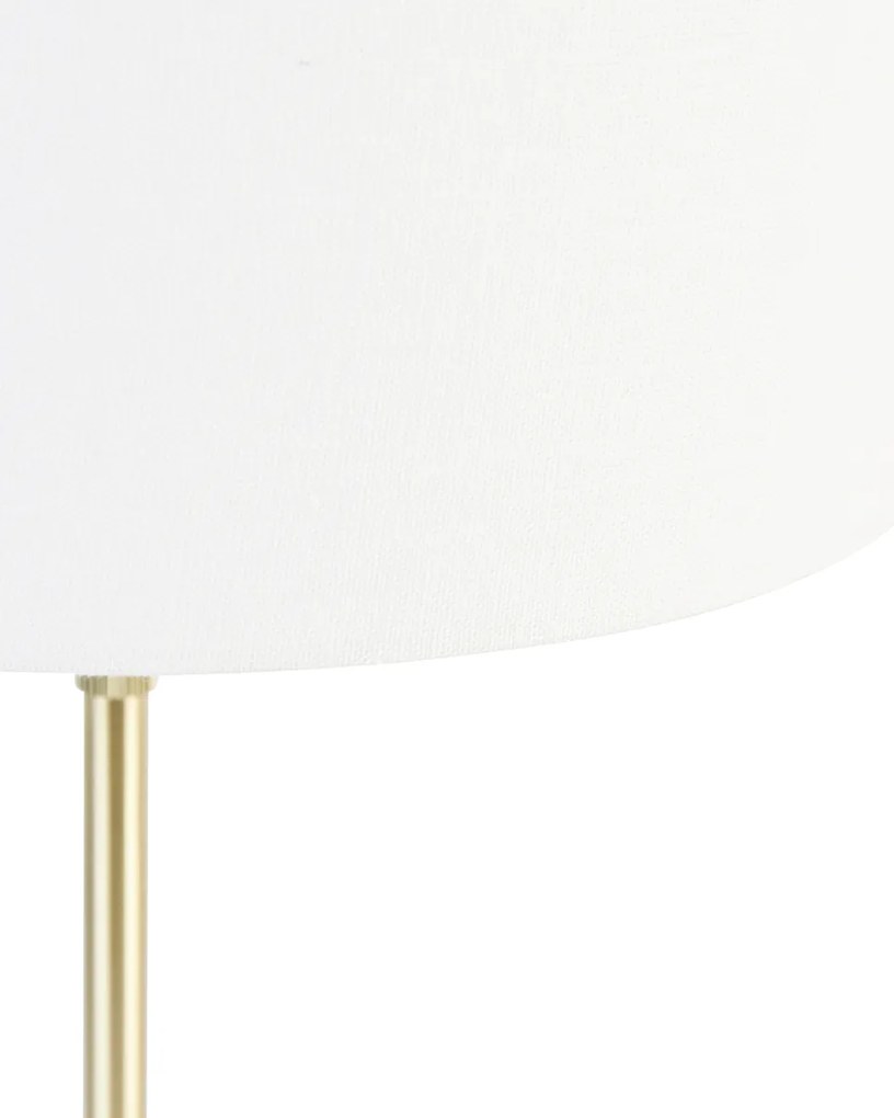 Lampa stołowa złota regulowana z kloszem białym 35 cm - ParteDesignerski Oswietlenie wewnetrzne