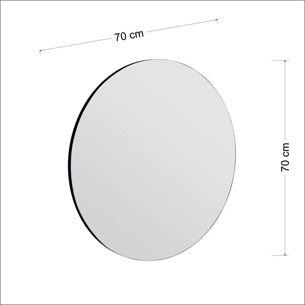 Lustro Zeos Black 70 cm