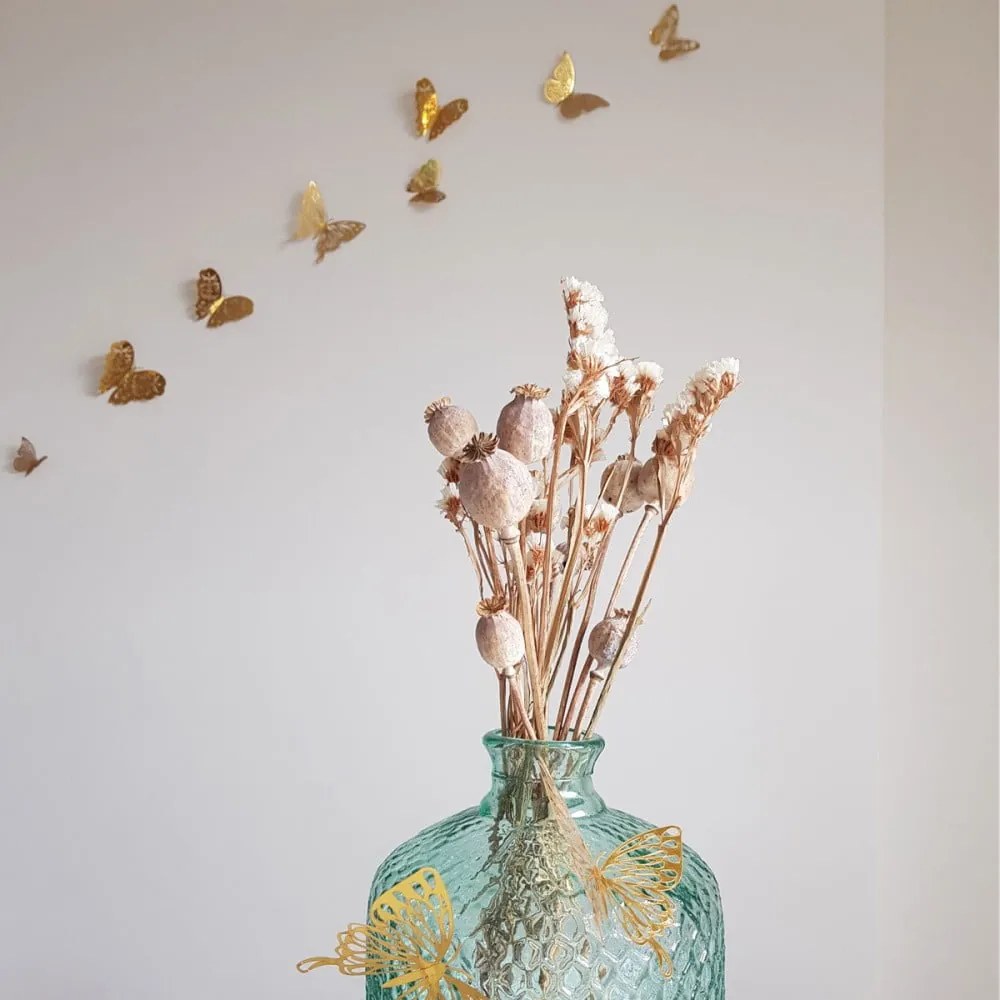 Zestaw 36 naklejek w kształcie motyli w złotej barwie Ambience Butterflies Gold
