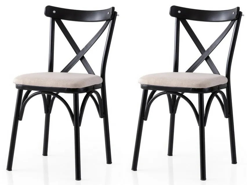 Zestaw krzeseł do jadalni Ekol Cream and Black, 2szt.
