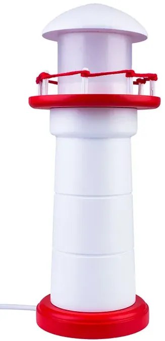 Biało-czerwona lampka LED na biurko latarnia - S186 A6-L70