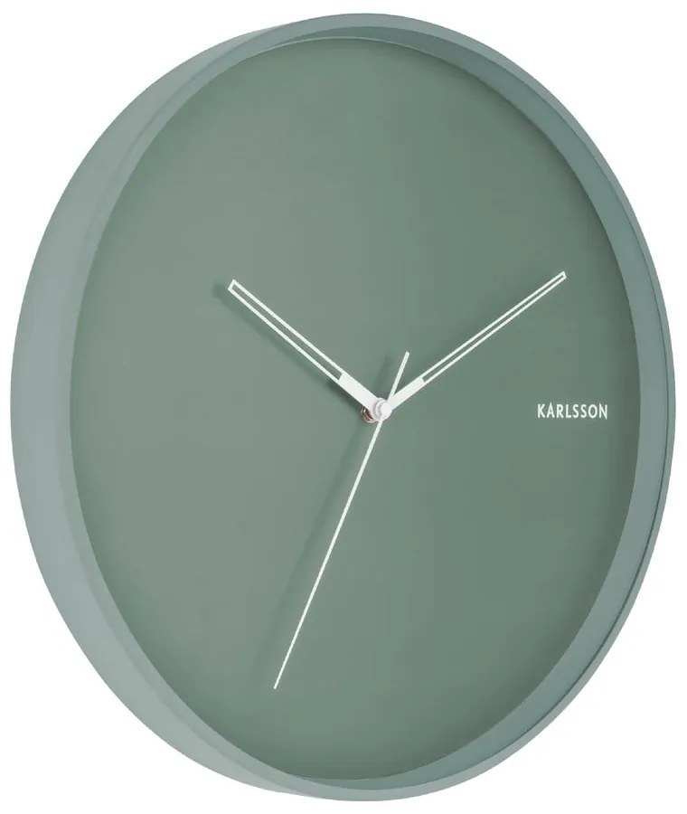 Miętowy zegar ścienny Karlsson Hue, ø 40 cm