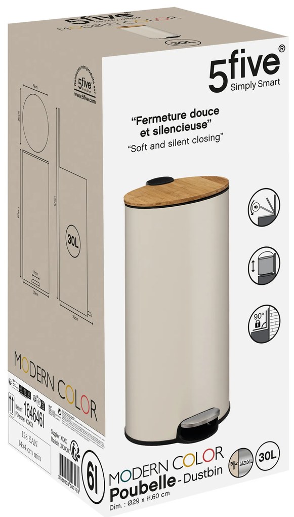Kosz na śmieci MODERN, 30 L, metalowy