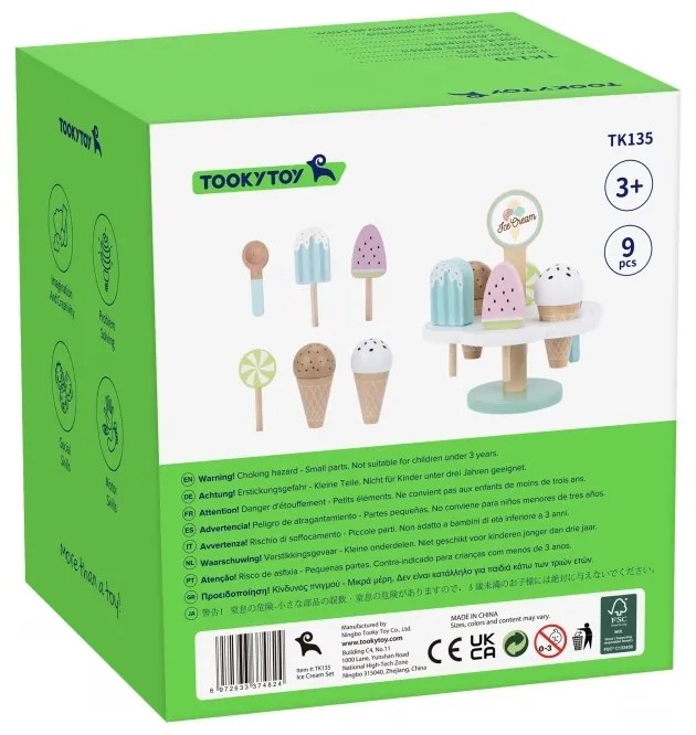 Tooky toy drewniane lody magnetyczne na stojaku