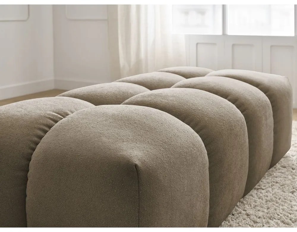 Szarobrązowy podnóżek z materiału bouclé Everest – Bobochic Paris