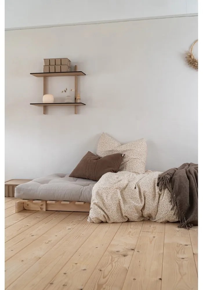 Szarobeżowy rozkładany lniany fotel Roots – Karup Design