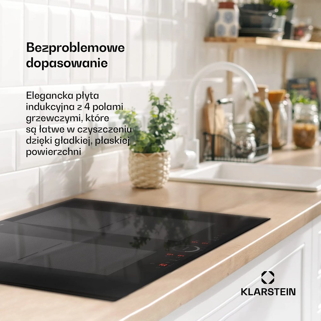 Klarstein Delicatessa 70cm Płyta Indukcyjna 2 Strefy Flex Czarny