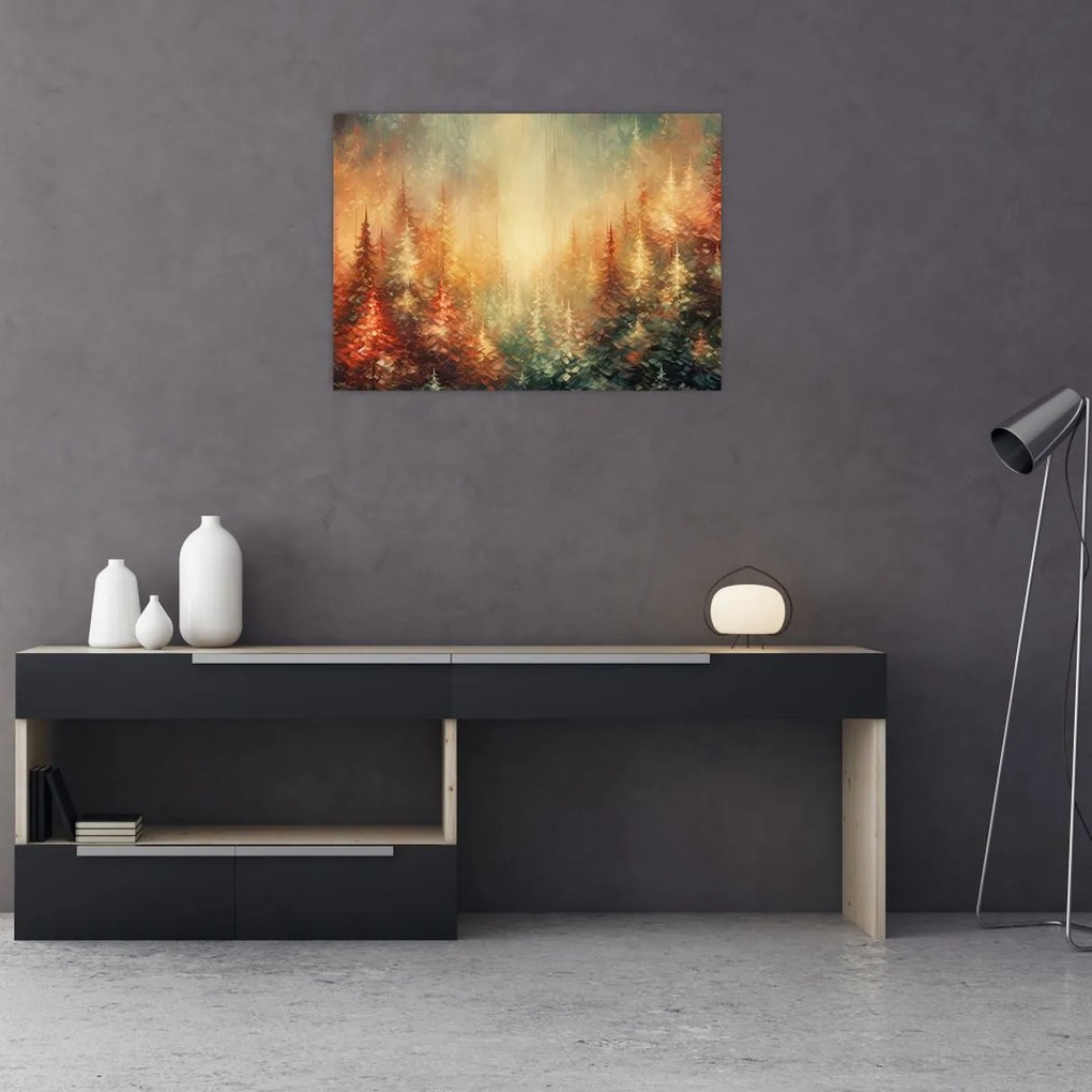 Obraz - Malowanie lasów (70x50 cm)