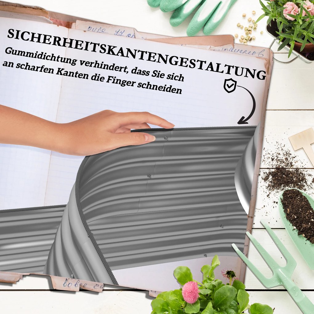 Outsunny Skrzynka ogrodowa schodkowa na kwiaty na zewnątrz, 3 poziomy, 158 cm x 109 cm x 82 cm, Srebrny