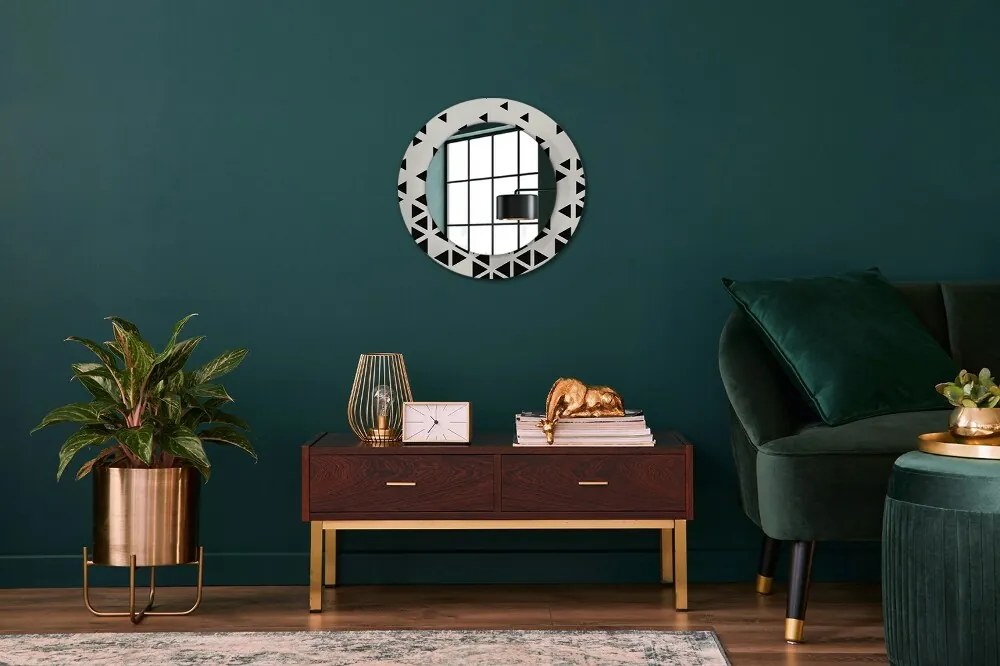 Lustro dekoracyjne okrągłe Abstrakcyjny geometryczny