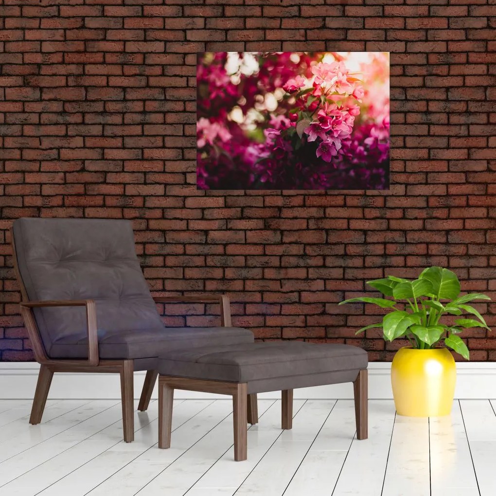 Obraz kwiatów malwy (70x50 cm)