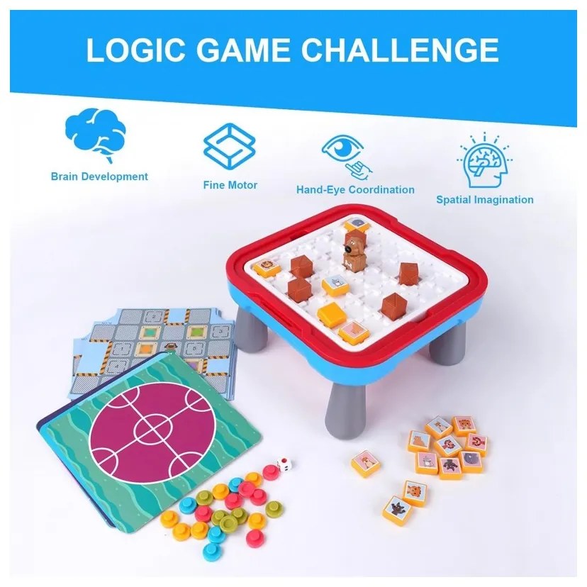 Woopie stolik gier planszowych logicznych 65 el. zestaw 10w1