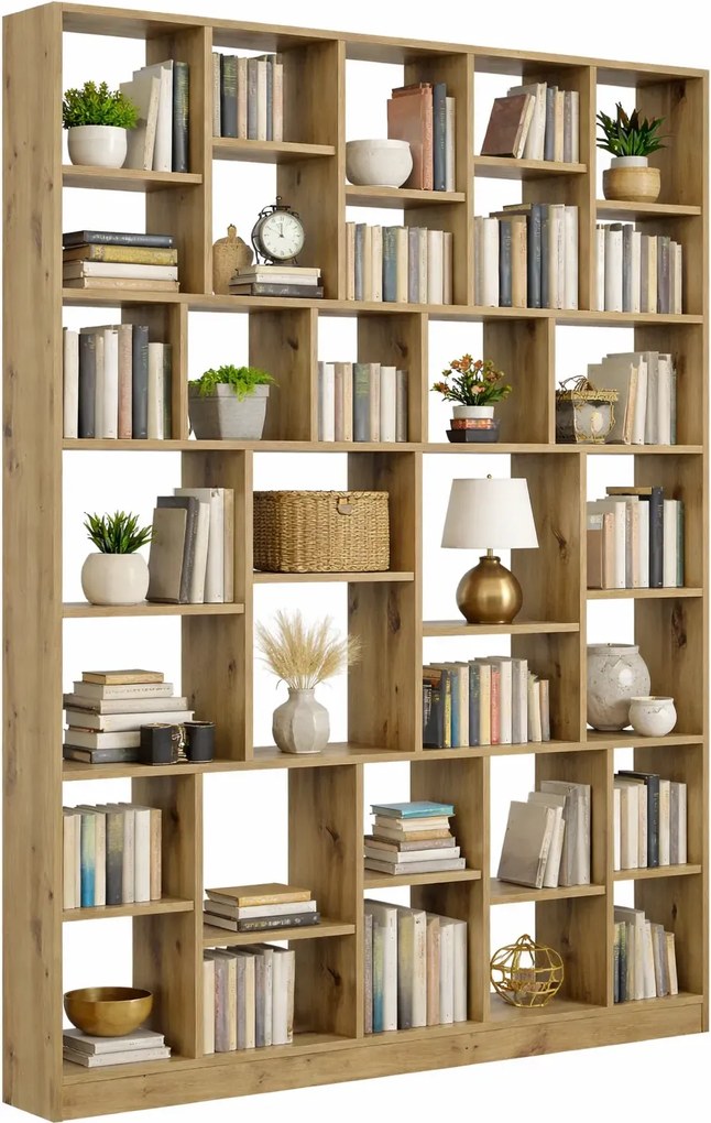 Duży regał biblioteczka na ścianę dąb artisan M5-W48