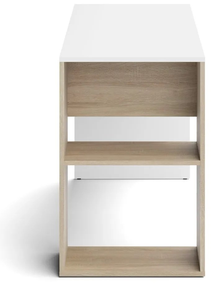 Białe biurko w dekorze dębu 114x50 cm Yale – TemaHome